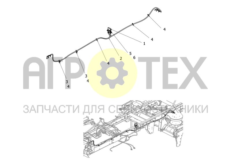 Чертеж Электрооборудование системы регулировки колеи опрыскивателя (88665640F)